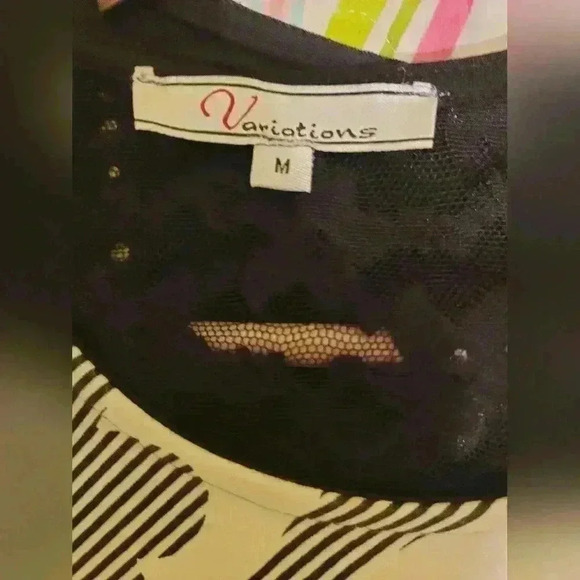 Variations | Beautiful Black & White Dress with Lace Detail, Size  M - Picture 5 of 7